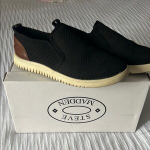 Steve Madden Men's Black and Brown Slip-On Shoes